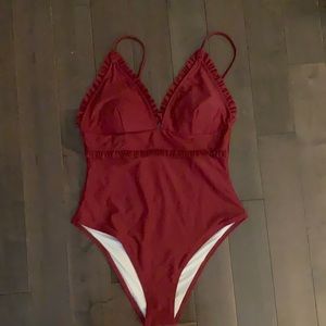 Burgundy colour Cupshe one Piece
